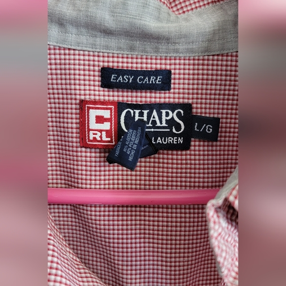 Chaps Ralph Lauren Pink Striped Button-Down Shirt Size L - Picture 4 of 14